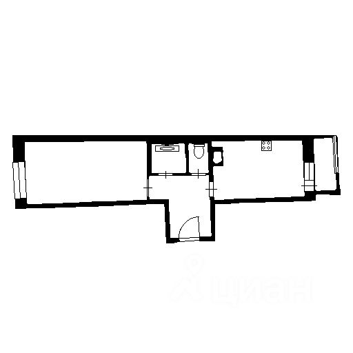 Планировка этой квартиры по данным Циан