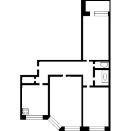 3-комн.кв., 74 м², этаж 2