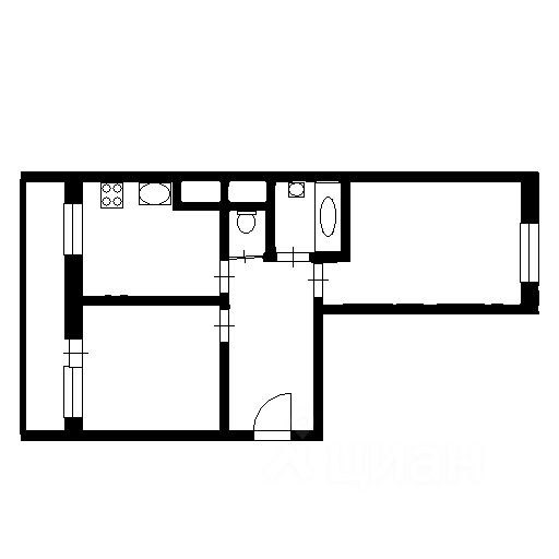 Планировка этой квартиры по данным Циан