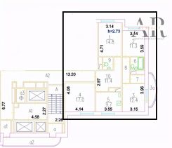 4-комн.кв., 89 м², этаж 4