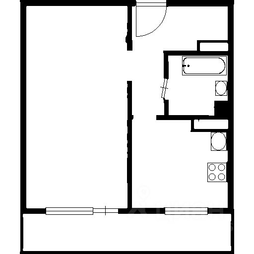 Планировка этой квартиры по данным Циан