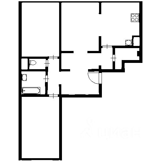 Планировка этой квартиры по данным Циан