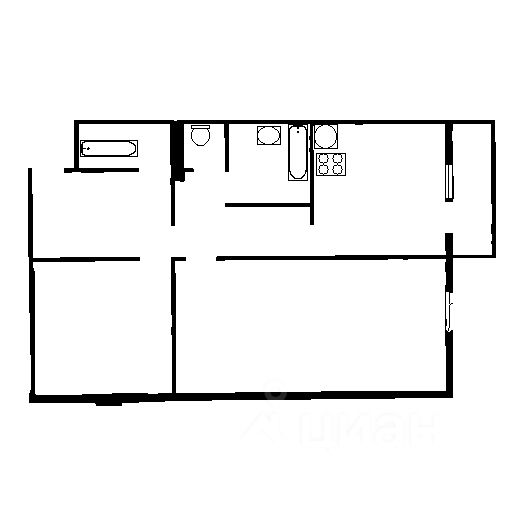 Планировка этой квартиры по данным Циан