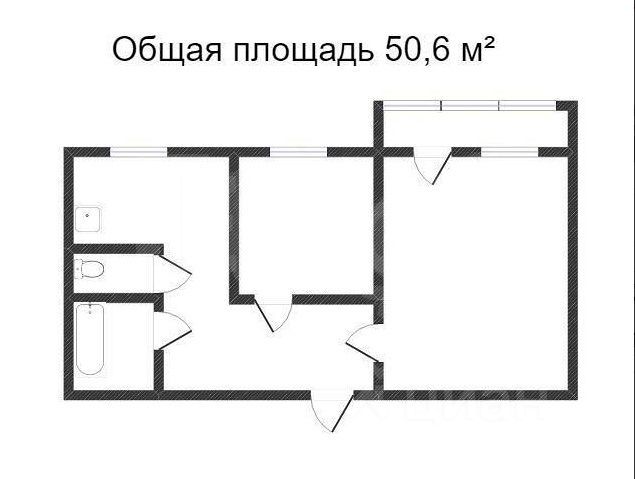 Планировка этой квартиры по данным Циан