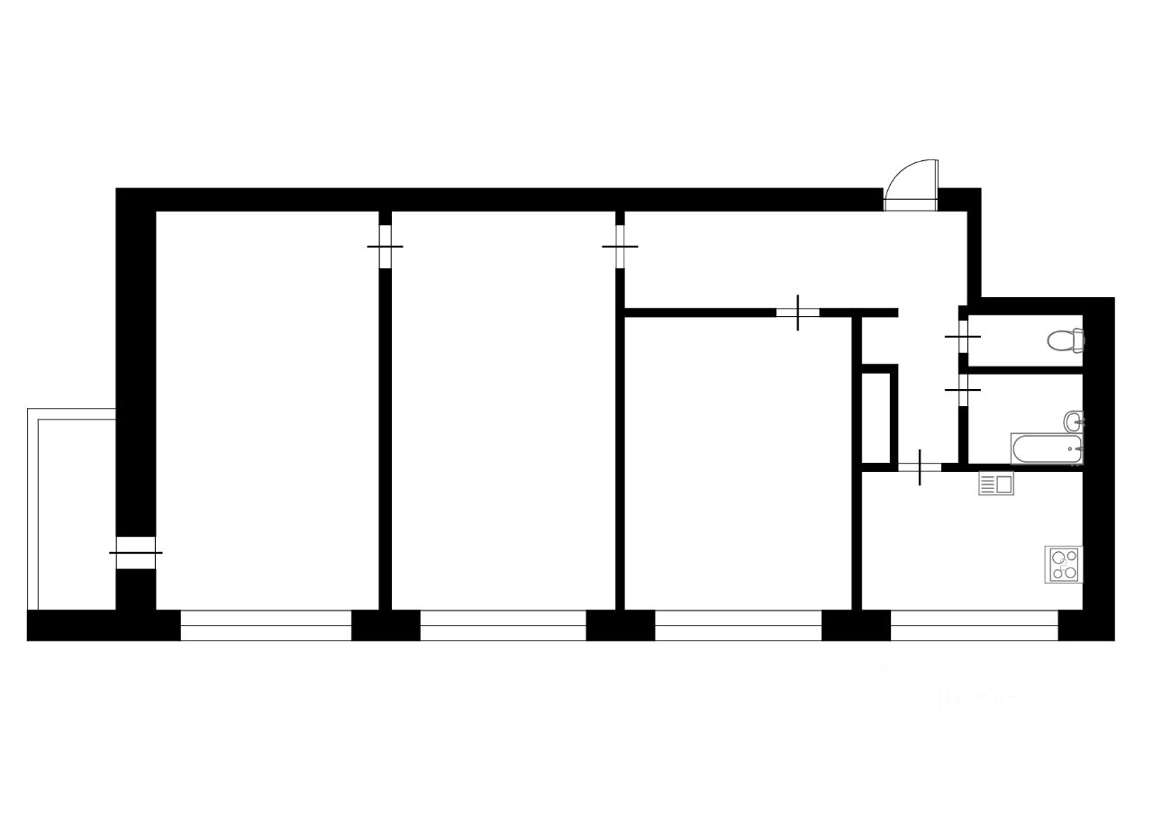 Планировка этой квартиры по данным Циан