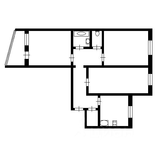 Планировка этой квартиры по данным Циан