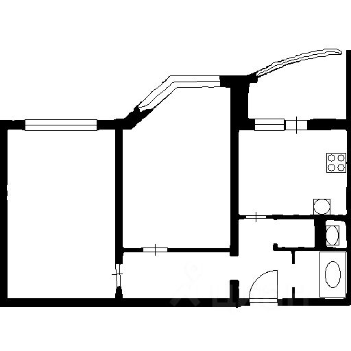 Планировка этой квартиры по данным Циан