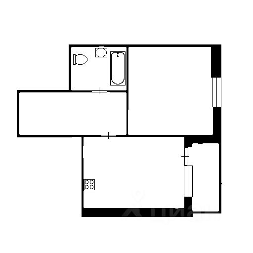 Планировка этой квартиры по данным Циан