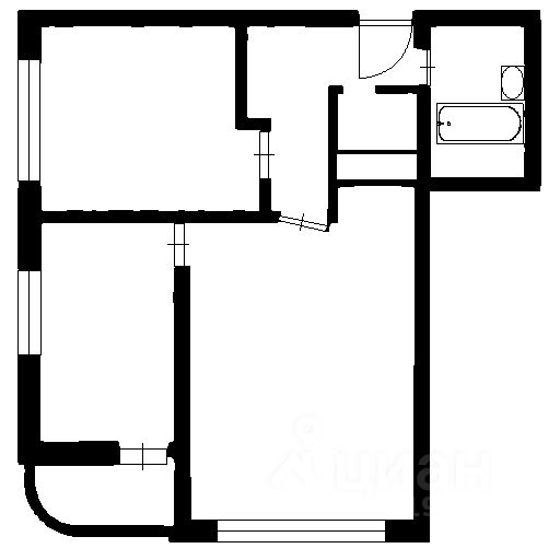 Планировка этой квартиры по данным Циан