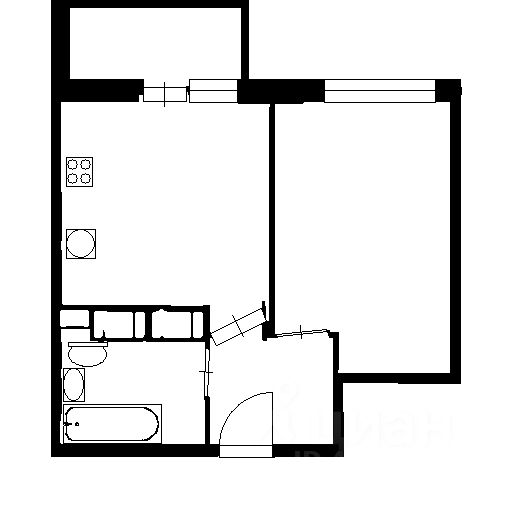 Планировка этой квартиры по данным Циан