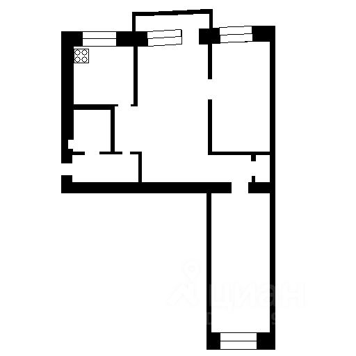 Планировка этой квартиры по данным Циан