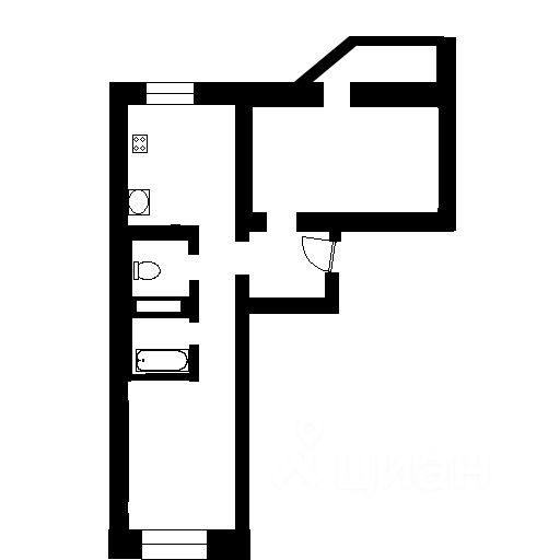 Планировка этой квартиры по данным Циан
