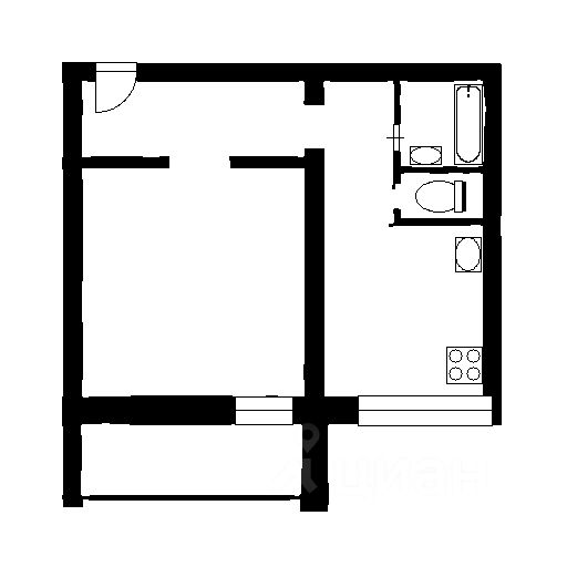 Планировка этой квартиры по данным Циан