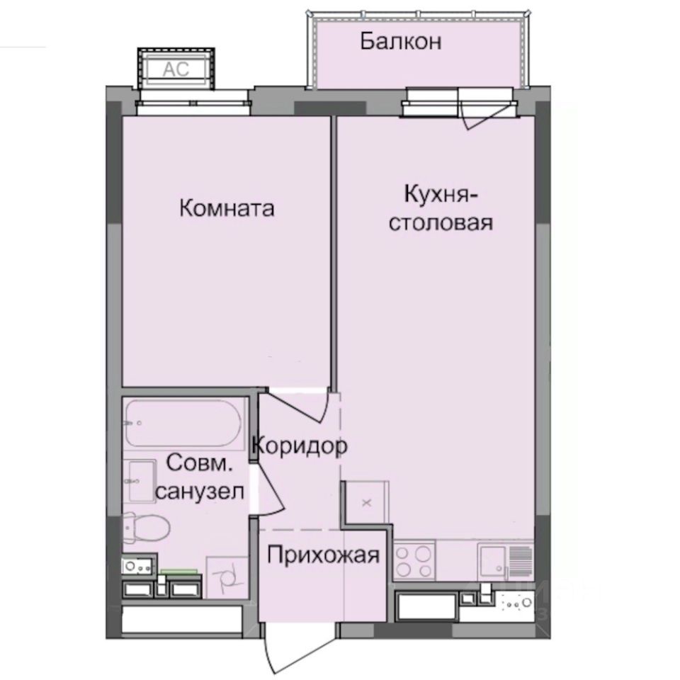 1-комн.кв., 37,5 м², 11/17 этаж