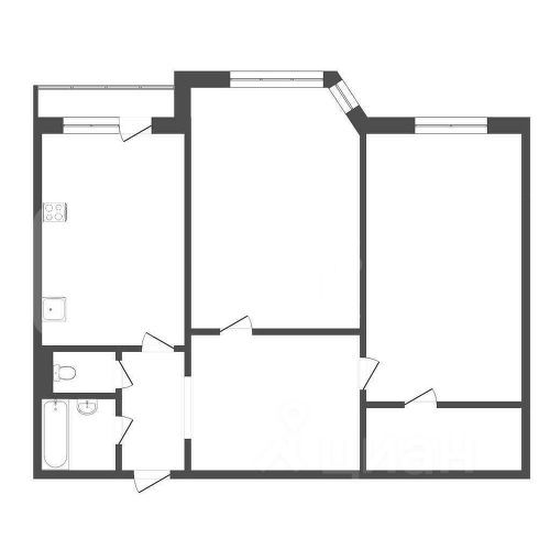 Планировка этой квартиры по данным Циан