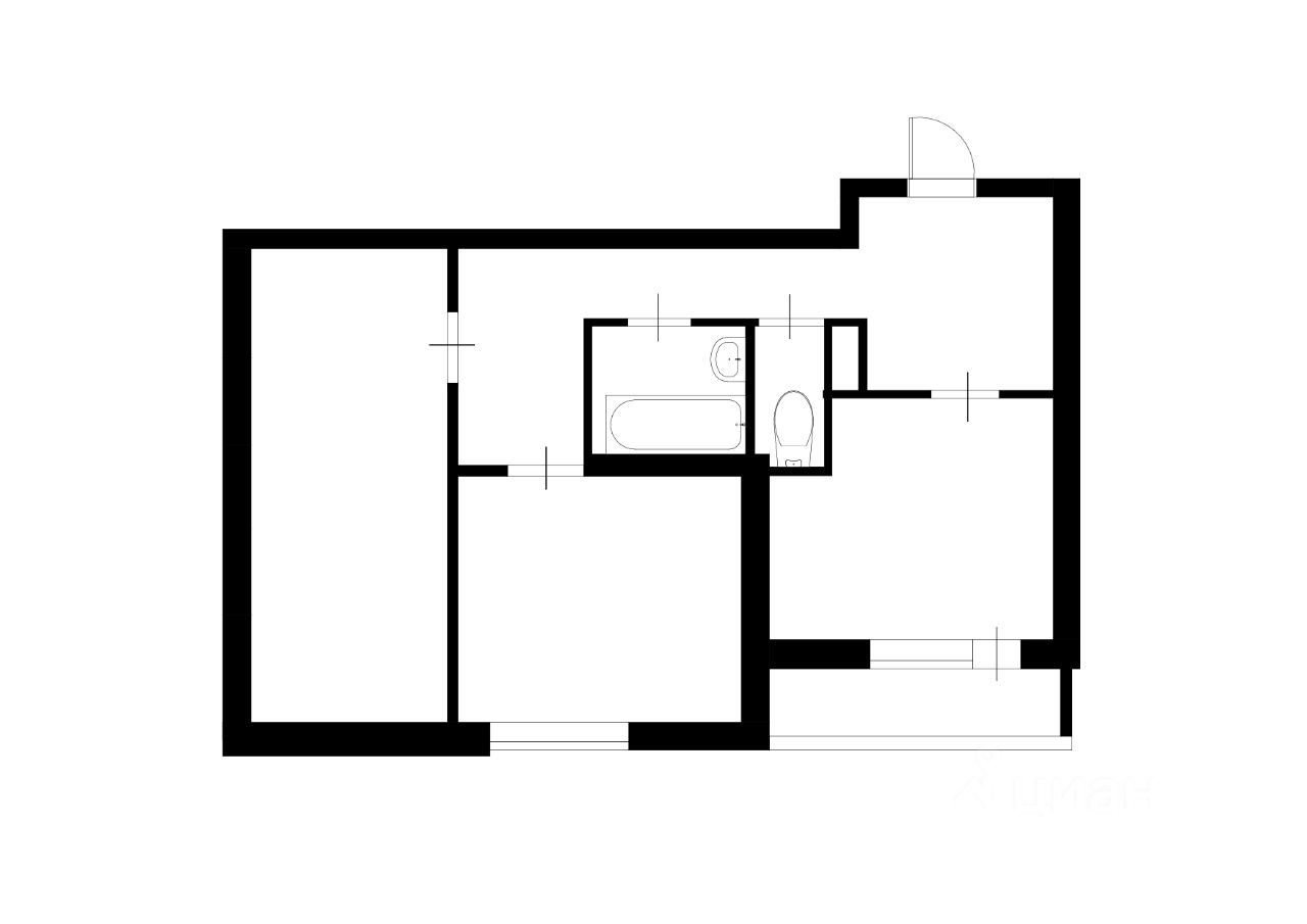 Планировка этой квартиры по данным Циан