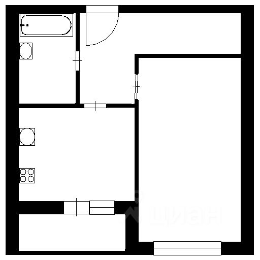 Планировка этой квартиры по данным Циан