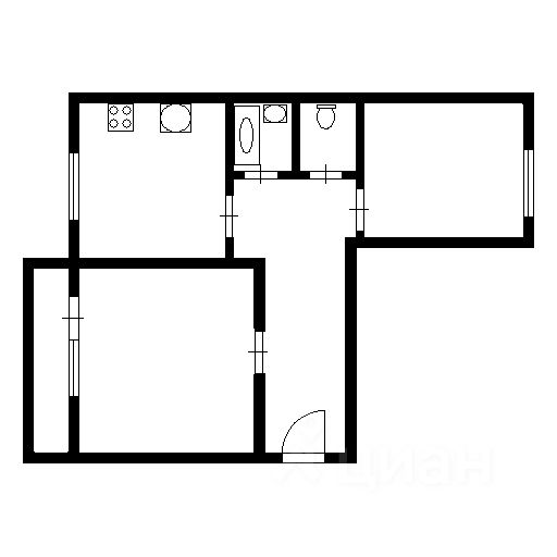 Планировка этой квартиры по данным Циан