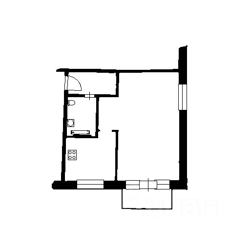 Планировка этой квартиры по данным Циан