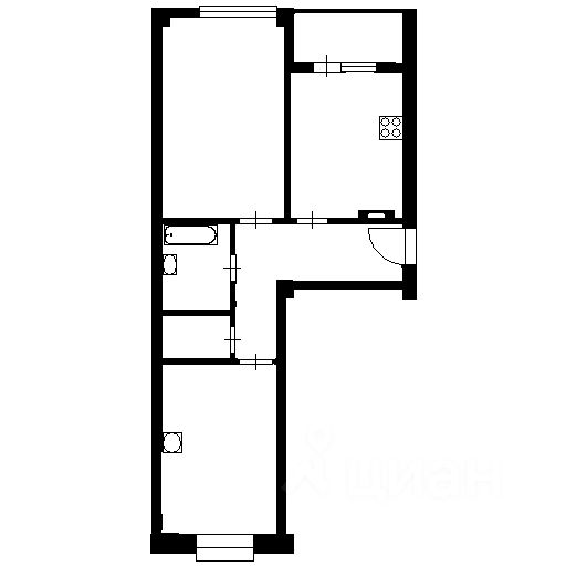 Планировка этой квартиры по данным Циан