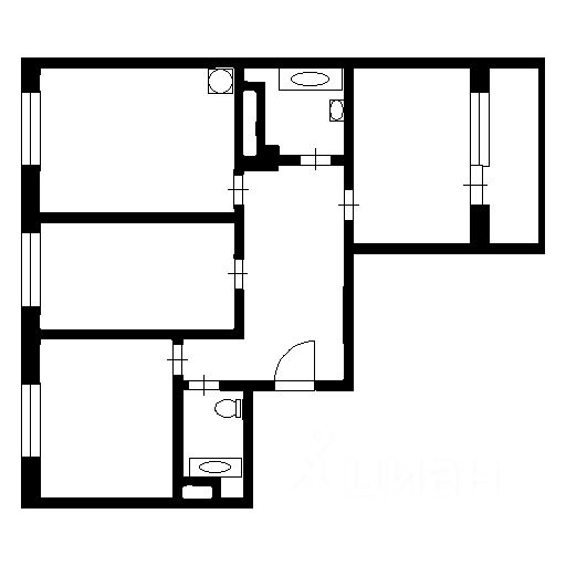 Планировка этой квартиры по данным Циан