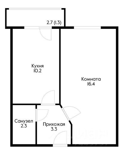 Планировка этой квартиры по данным Циан