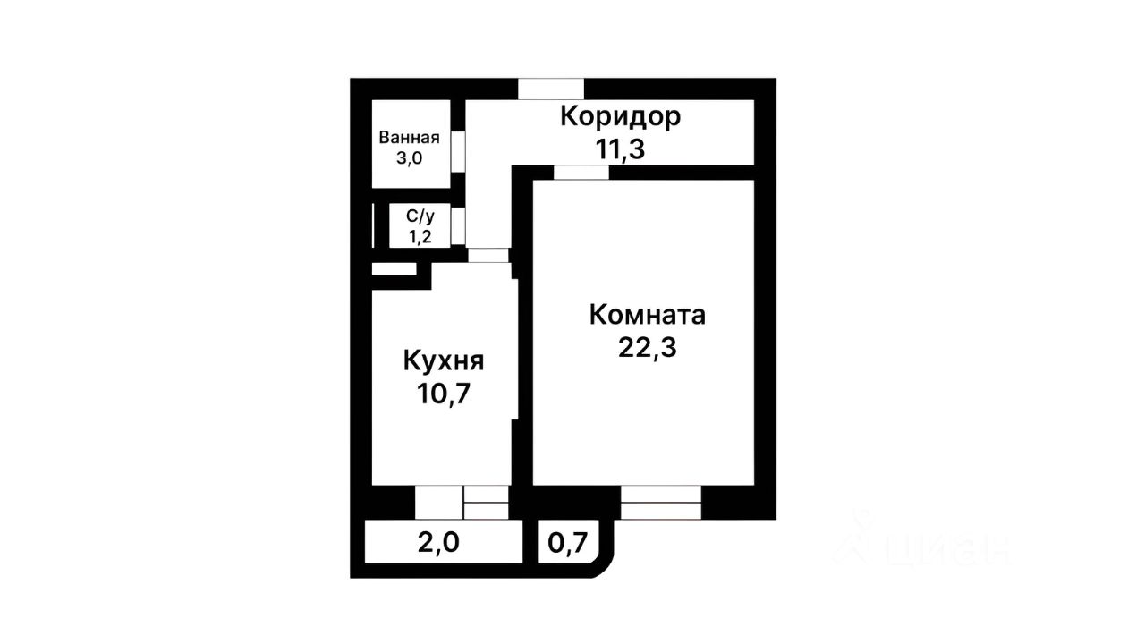 Планировка этой квартиры по данным Циан