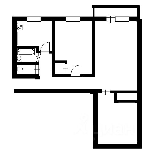 Планировка этой квартиры по данным Циан