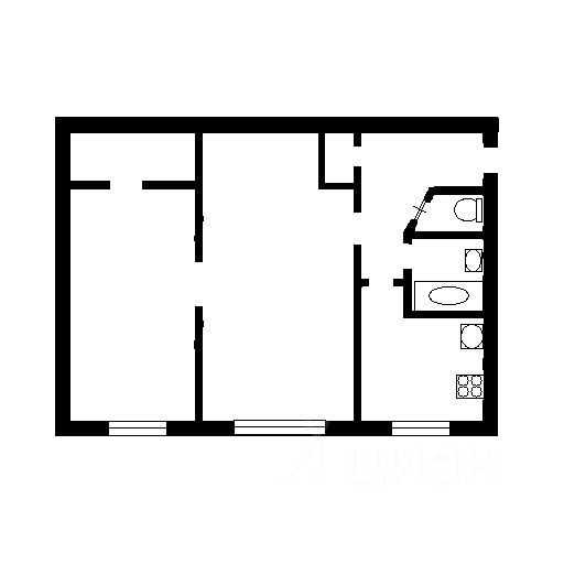 Планировка этой квартиры по данным Циан