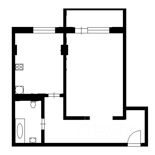 Планировка этой квартиры по данным Циан