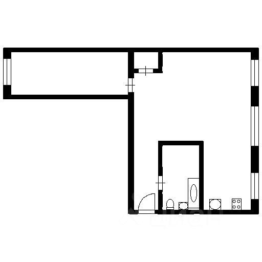Планировка этой квартиры по данным Циан