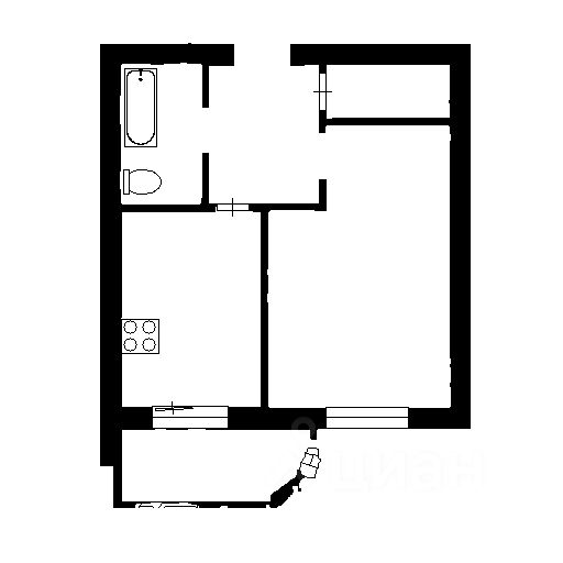 Планировка этой квартиры по данным Циан