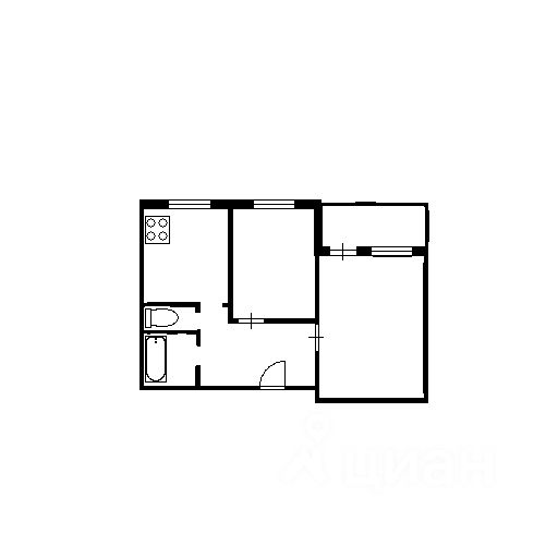 Планировка этой квартиры по данным Циан