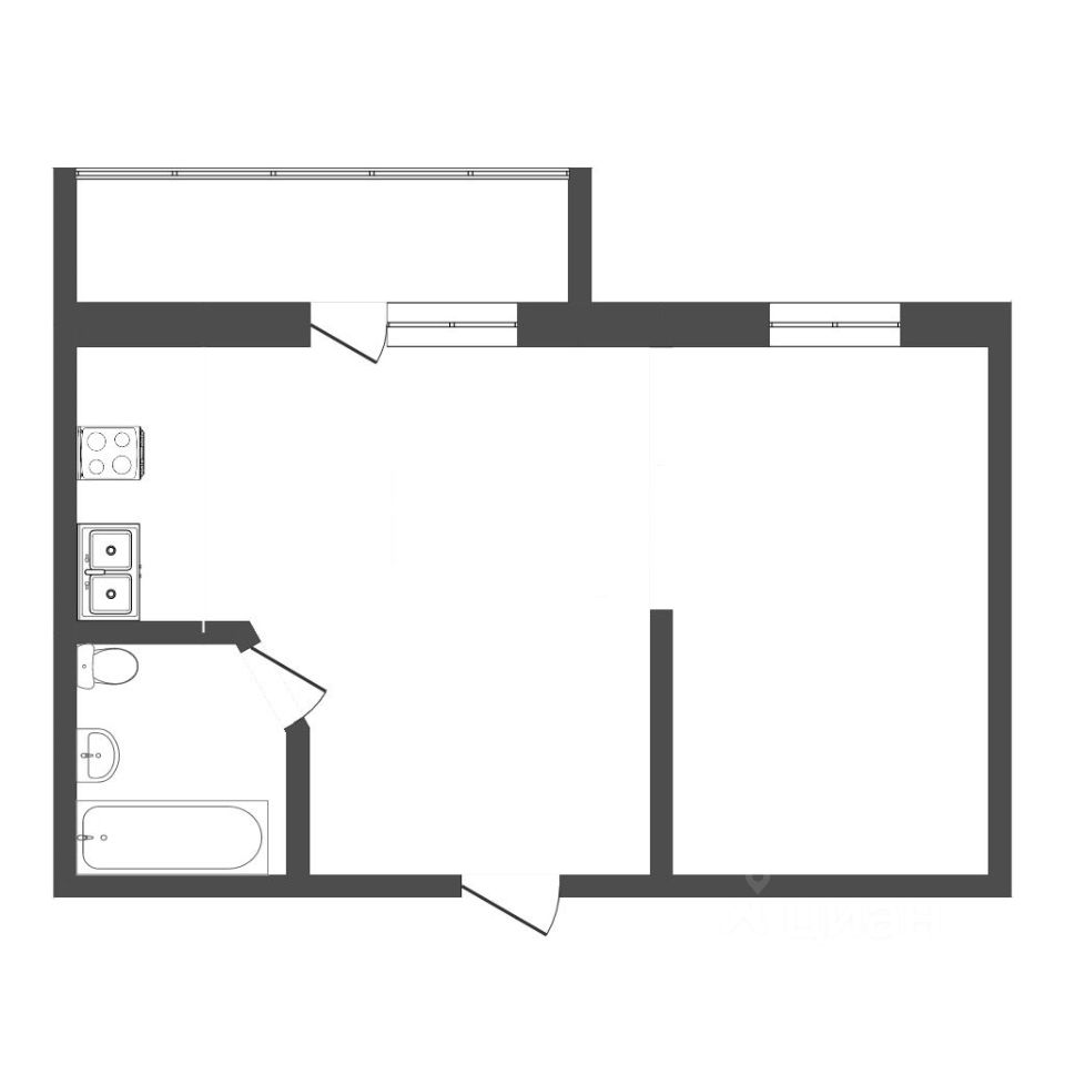 Планировка этой квартиры по данным Циан