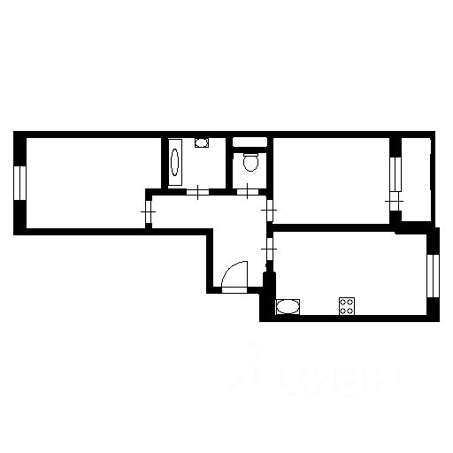 Планировка этой квартиры по данным Циан