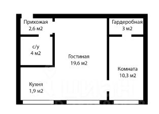 2-комн.кв., 44 м², этаж 2