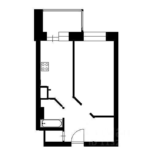 Планировка этой квартиры по данным Циан