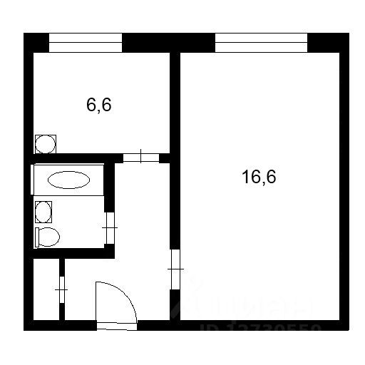 Планировка этой квартиры по данным Циан