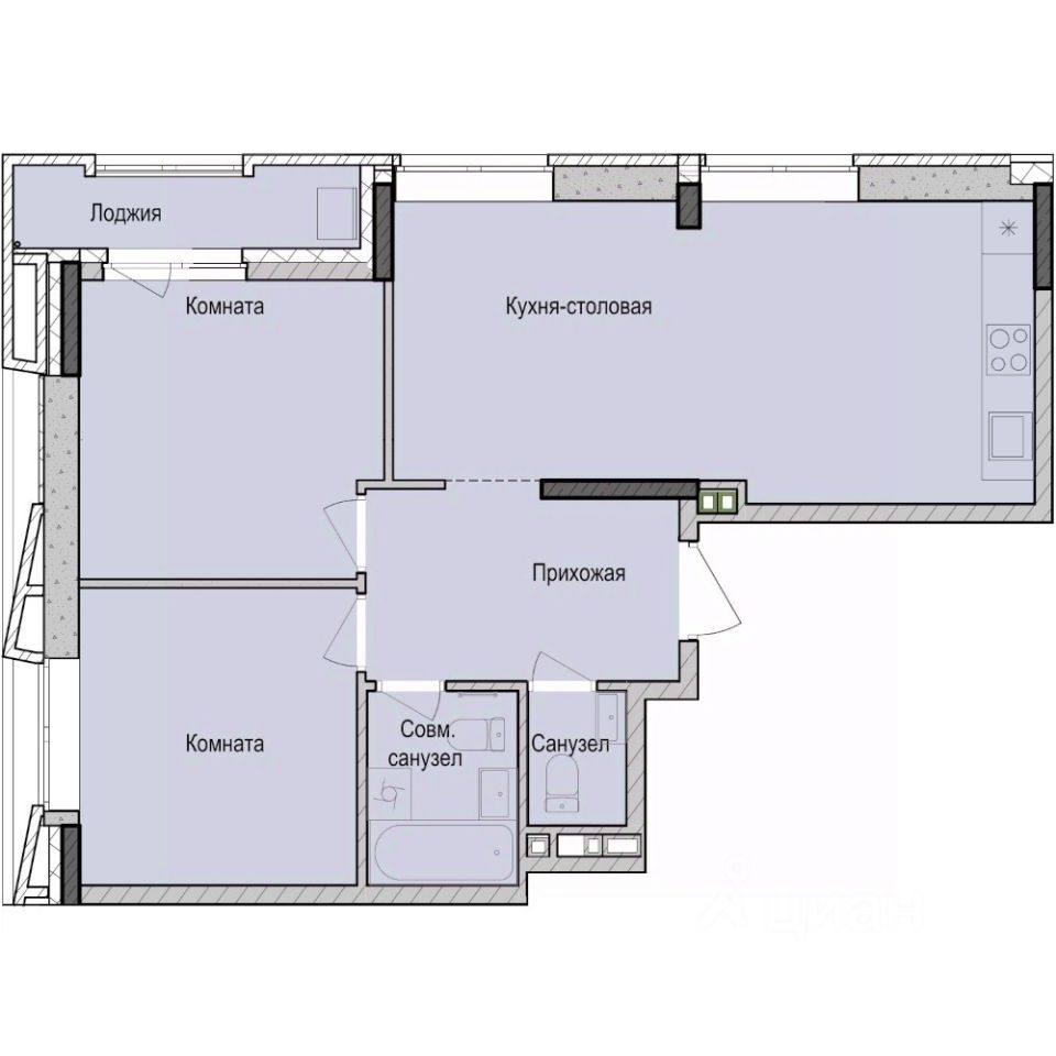 2-комн.кв., 62,3 м², 7/23 этаж