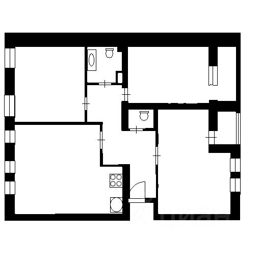 Планировка этой квартиры по данным Циан