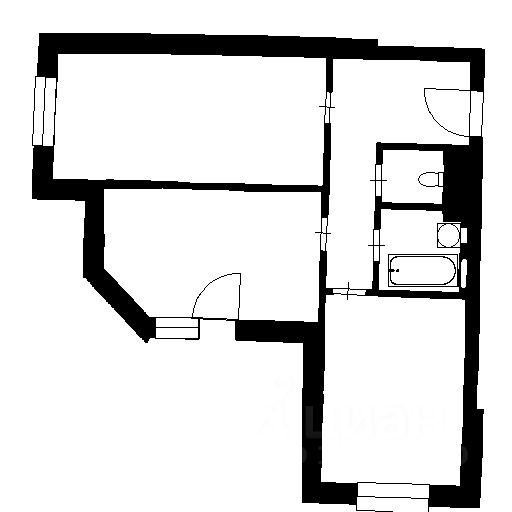 Планировка этой квартиры по данным Циан