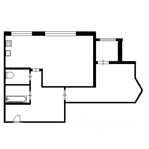Планировка этой квартиры по данным Циан