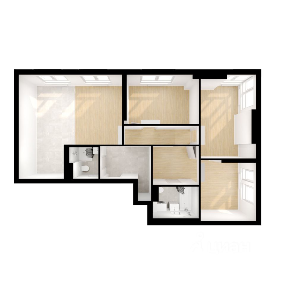 3-комн.кв., 74,8 м², 29/33 этаж