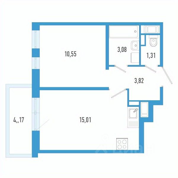 1-комн.кв., 35 м², 10/12 этаж