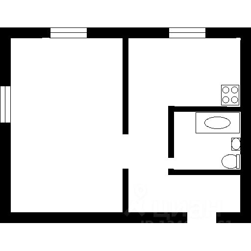 Планировка этой квартиры по данным Циан
