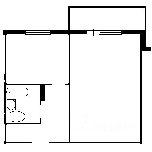 Планировка этой квартиры по данным Циан