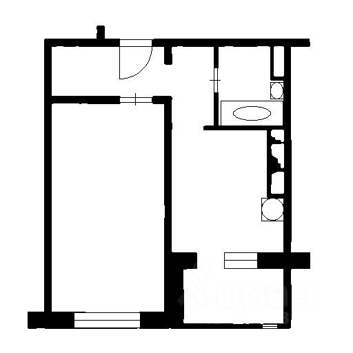 Планировка этой квартиры по данным Циан