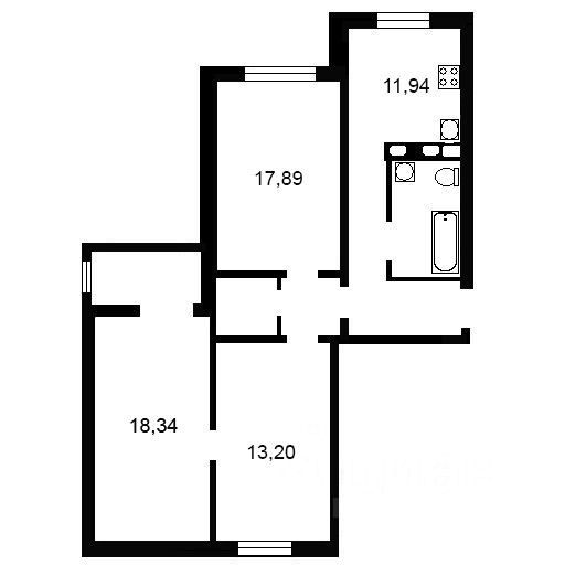 Планировка этой квартиры по данным Циан