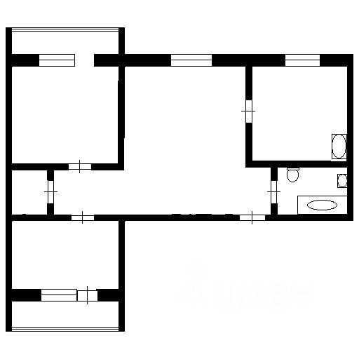 Планировка этой квартиры по данным Циан