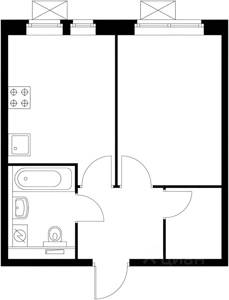 Планировка этой квартиры по данным Циан